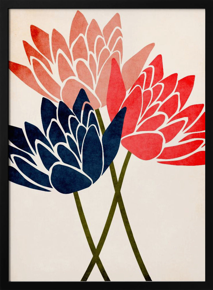 Drei tanzende Blüten | Poster