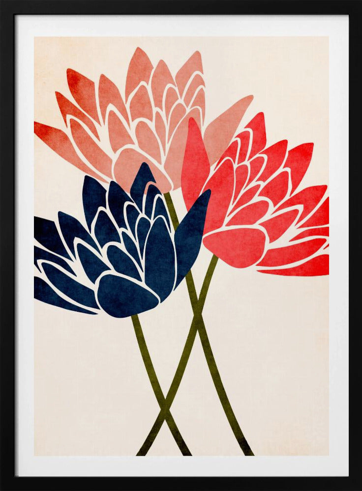 Drei tanzende Blüten | Poster