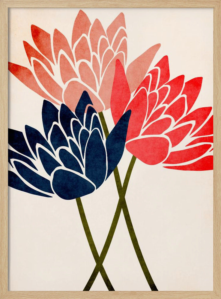 Drei tanzende Blüten | Poster