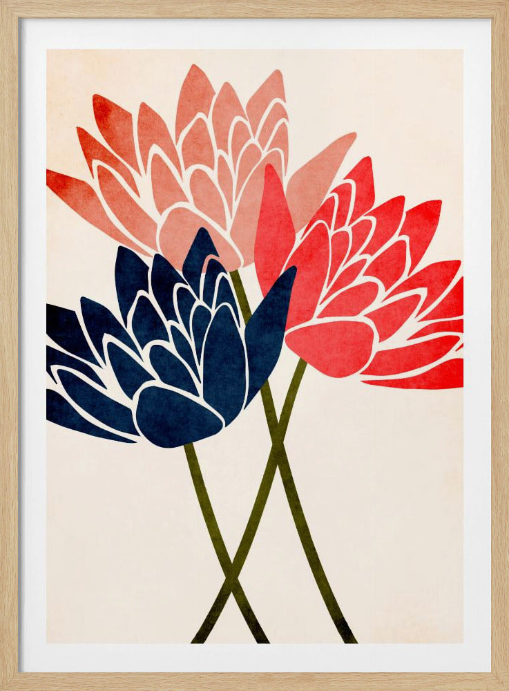 Drei tanzende Blüten | Poster