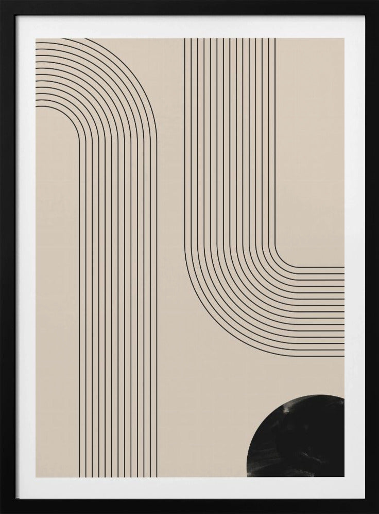 Schwarzes minimalistisches Linienkunst-Poster