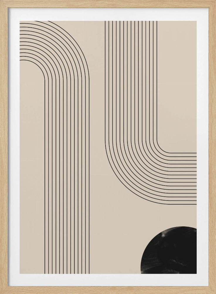 Schwarzes minimalistisches Linienkunst-Poster