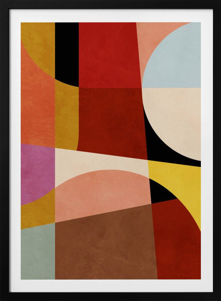 Warm Colors Bauhaus Geometry2 | Poster
