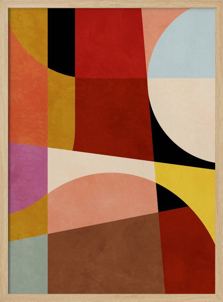 Warm Colors Bauhaus Geometry2 | Poster