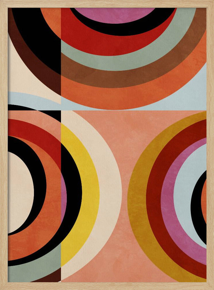 Warm Colors Bauhaus Geometry3 | Poster
