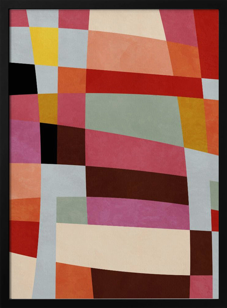 Warm Colors Bauhaus Geometry4 | Poster