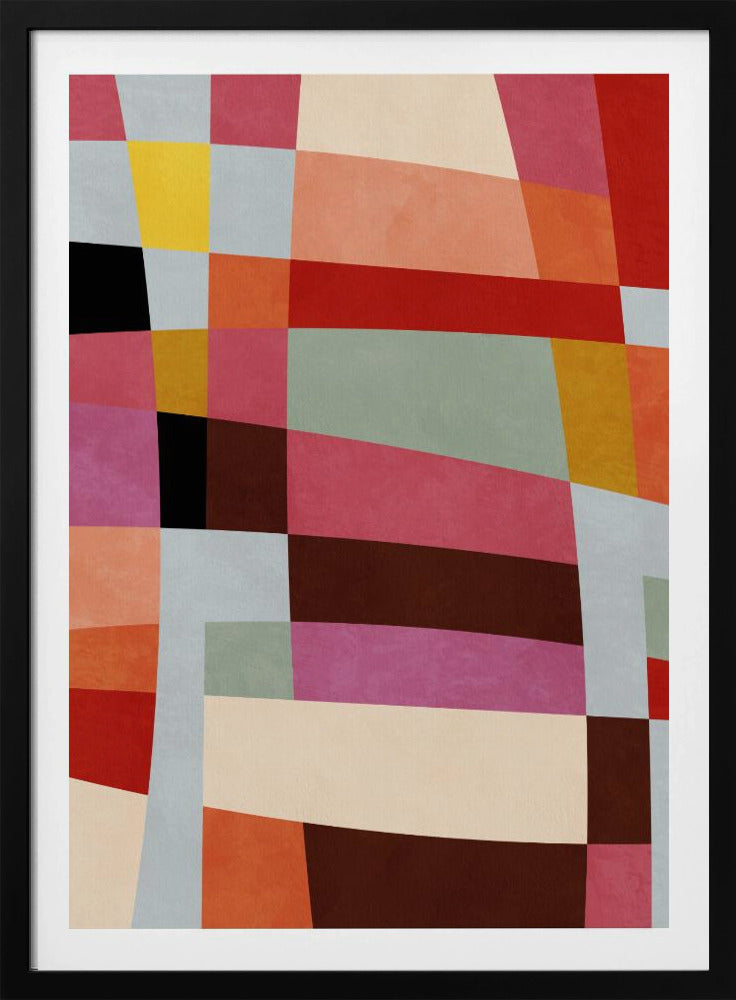 Warm Colors Bauhaus Geometry4 | Poster