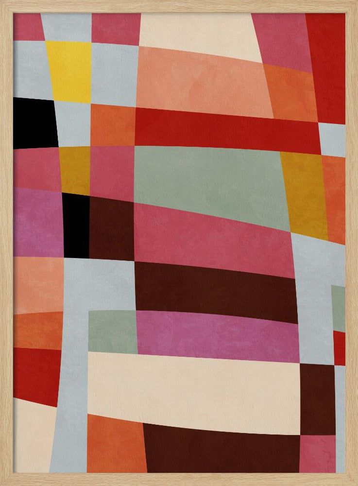 Warm Colors Bauhaus Geometry4 | Poster