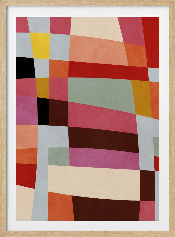 Warm Colors Bauhaus Geometry4 | Poster