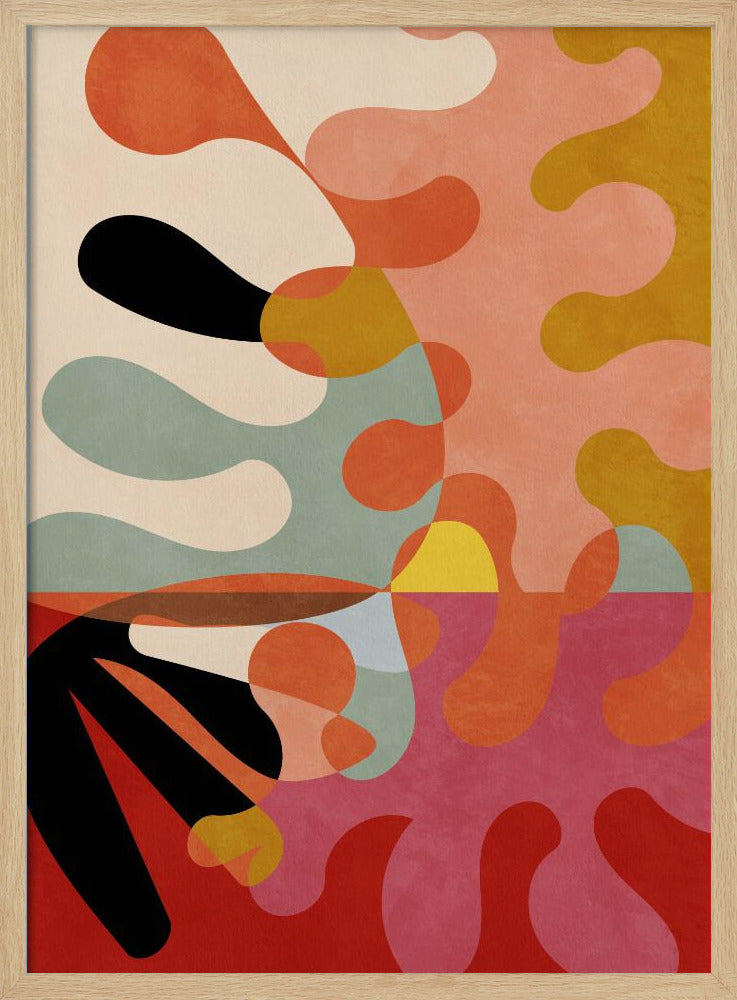 Warm Colors Bauhaus Geometry5 | Poster