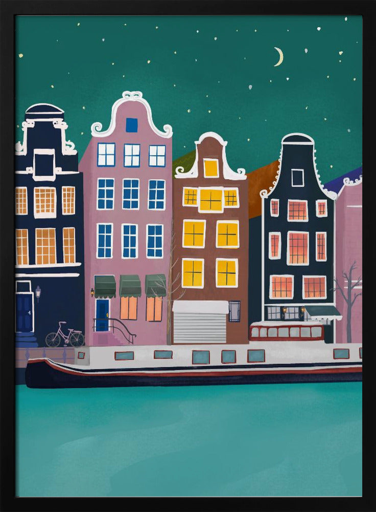 Amsterdam bei Nacht | Poster