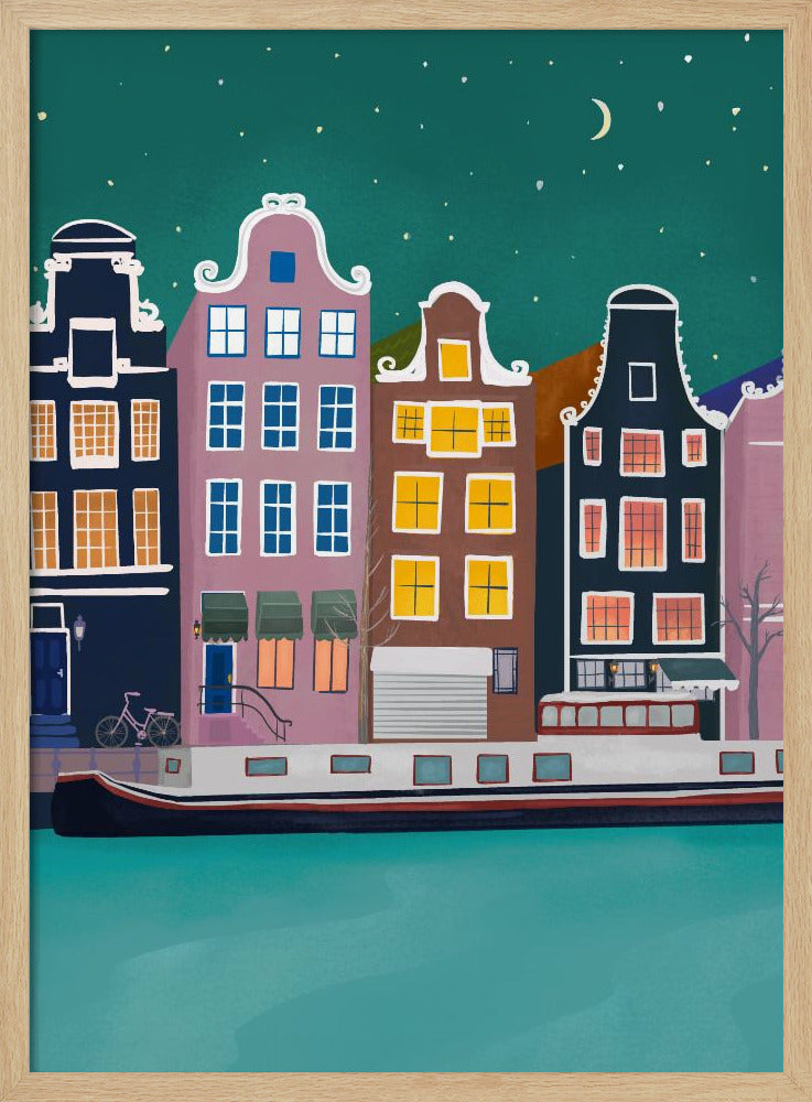 Amsterdam bei Nacht | Poster