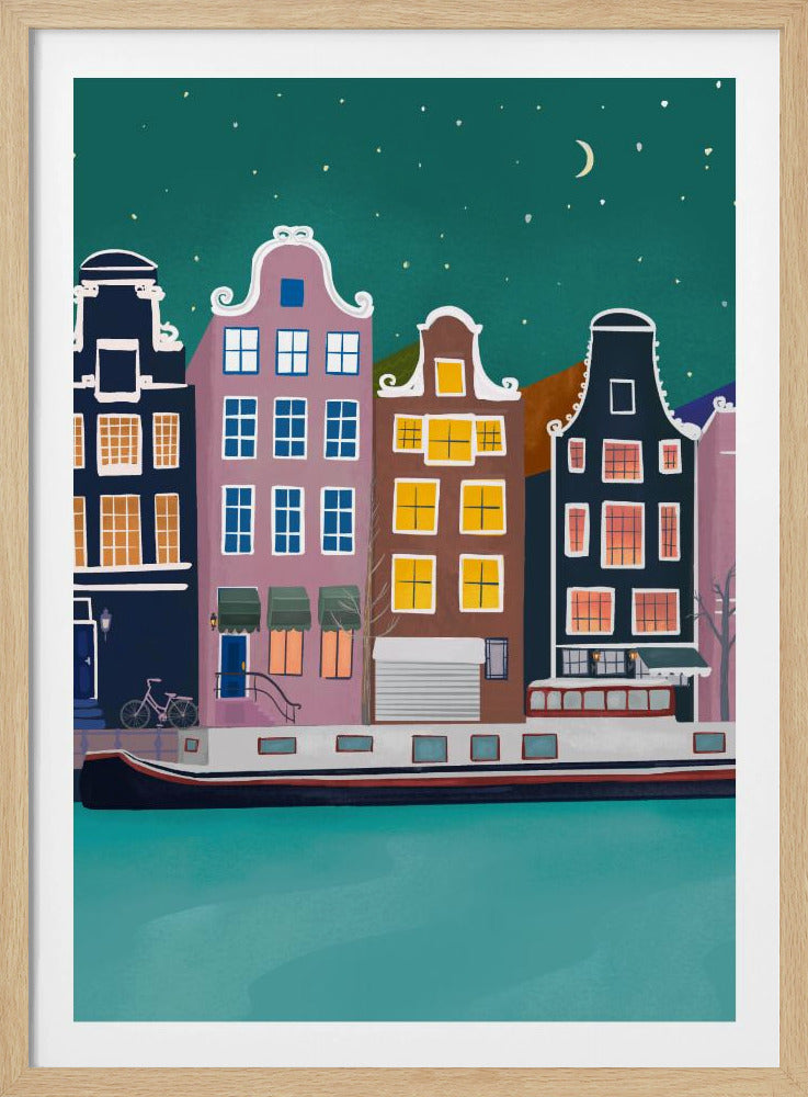 Amsterdam bei Nacht | Poster