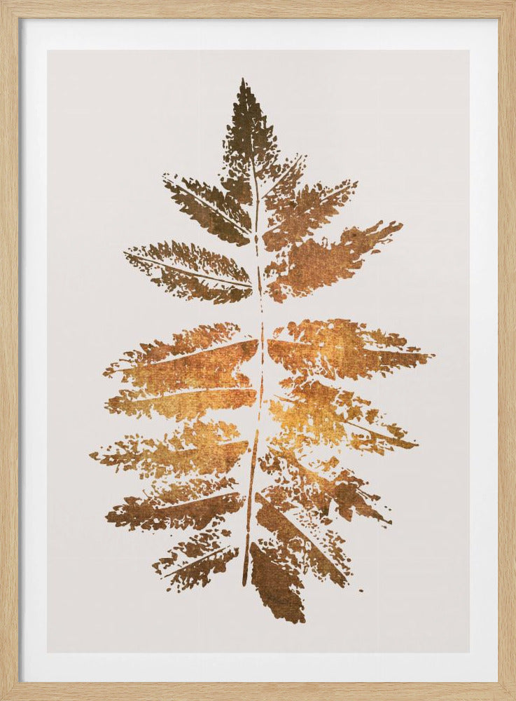 Eichenblattdruck Gold | Poster