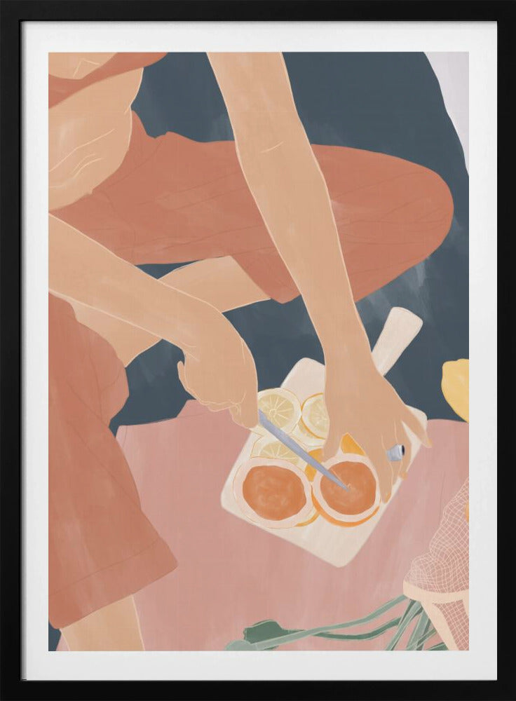 Cutting Grapefruits | Poster