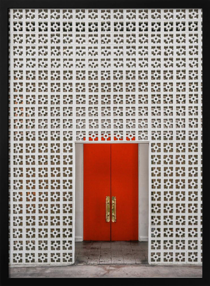 Leuchtend orangefarbene Tür | Poster