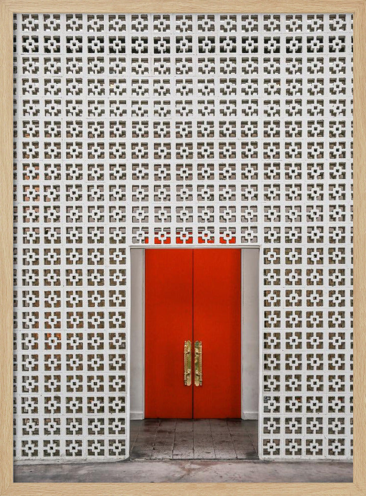 Leuchtend orangefarbene Tür | Poster
