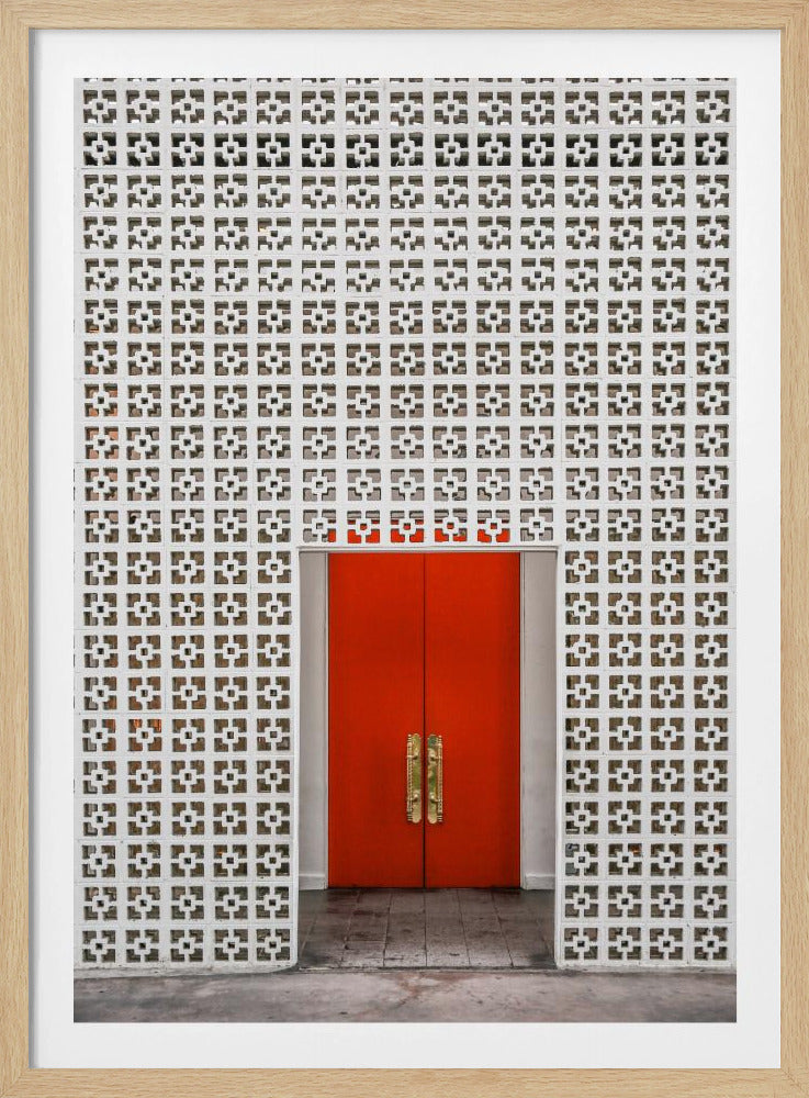 Leuchtend orangefarbene Tür | Poster