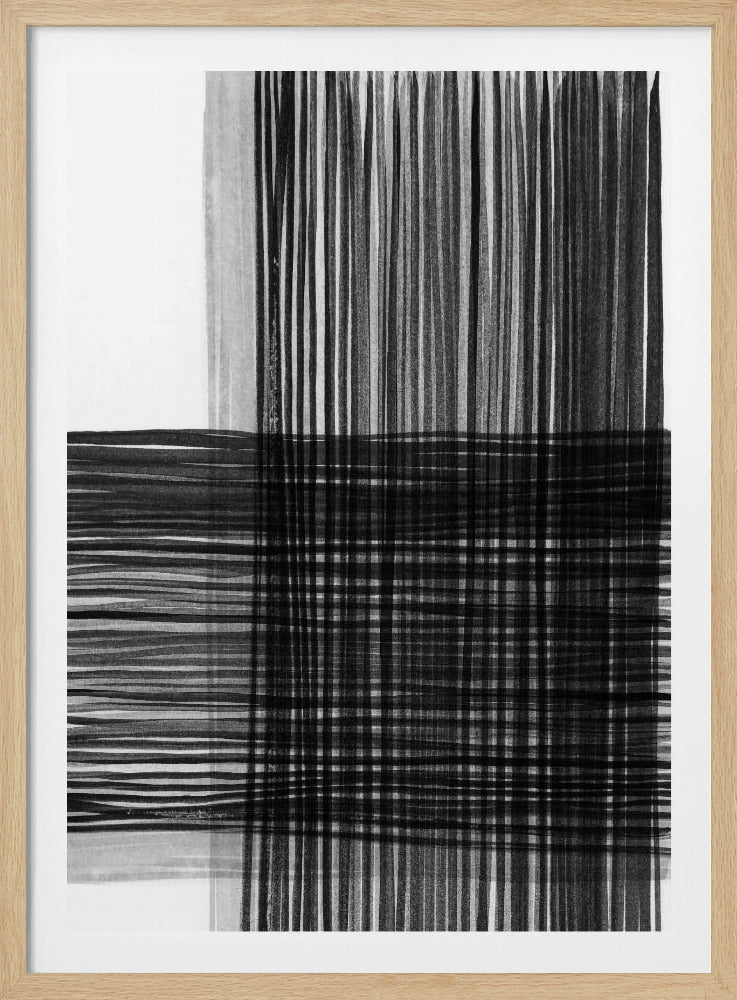 Schwarze und graue Linien bilden ein Gittermuster | Poster