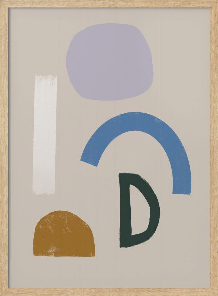 Minimalistische Formen in gedeckten Farben | Poster