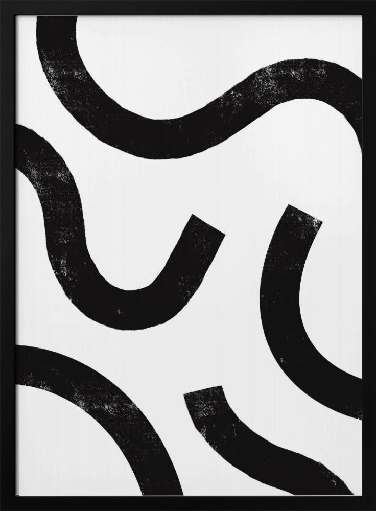 Geschwungene monochrome Pfade | Poster
