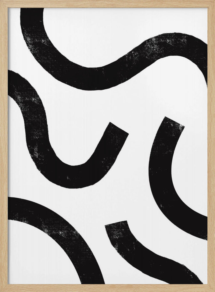 Geschwungene monochrome Pfade | Poster