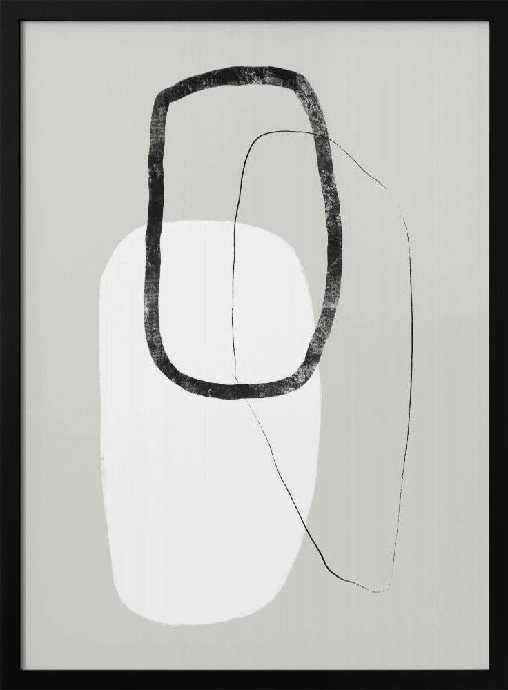 Einfache geometrische Formen in Schwarz und Weiß | Poster