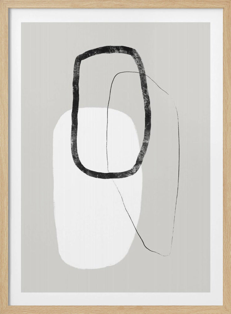 Einfache geometrische Formen in Schwarz und Weiß | Poster