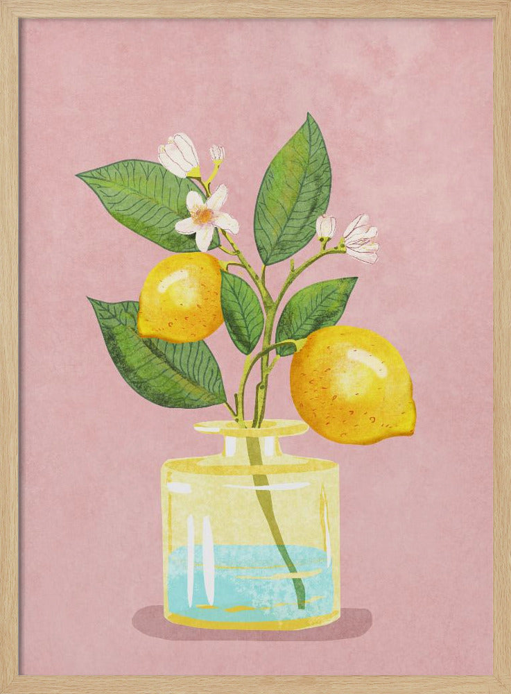 Zitronenstrauß in Vase | Poster
