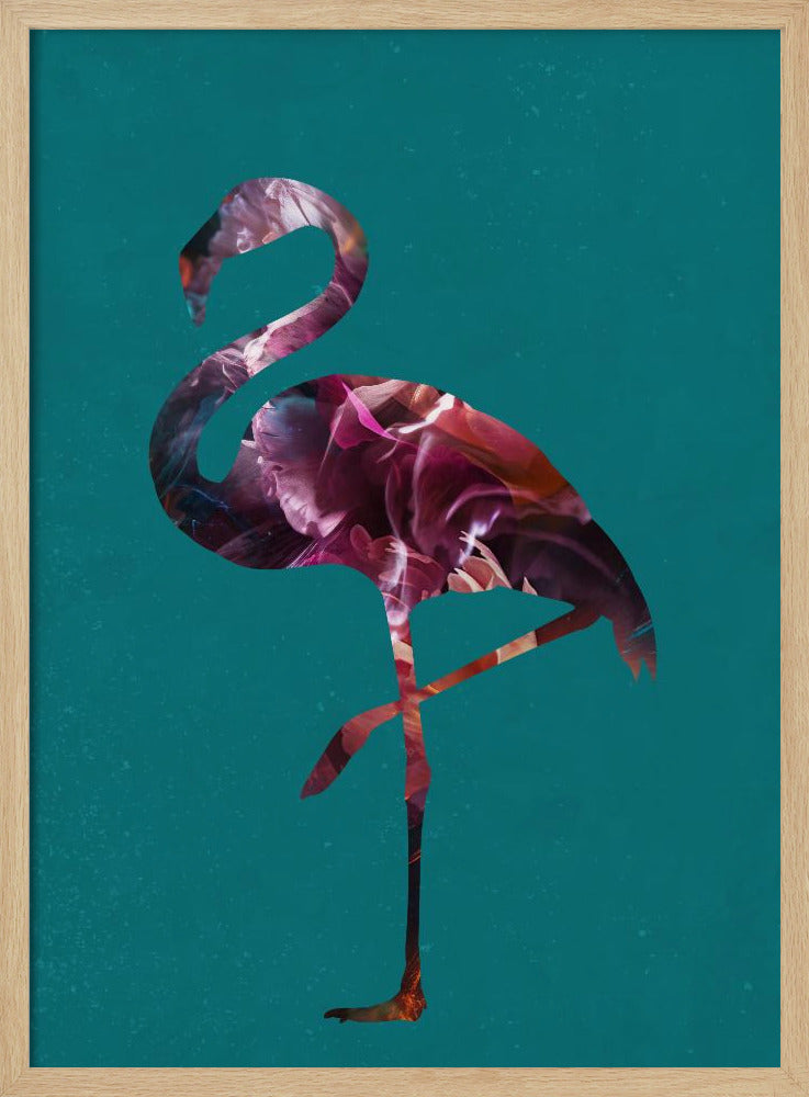 Flamingo Pink und Grün | Poster