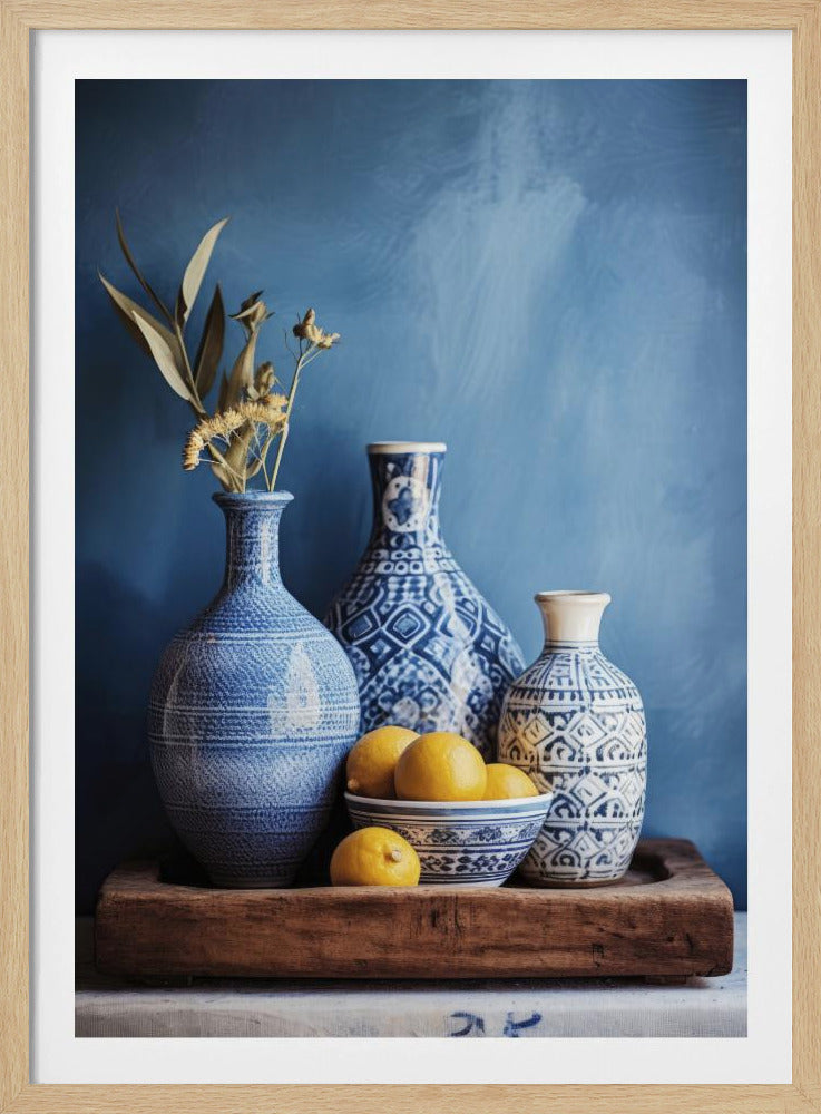 Blaue Harmonie Stillleben | Poster