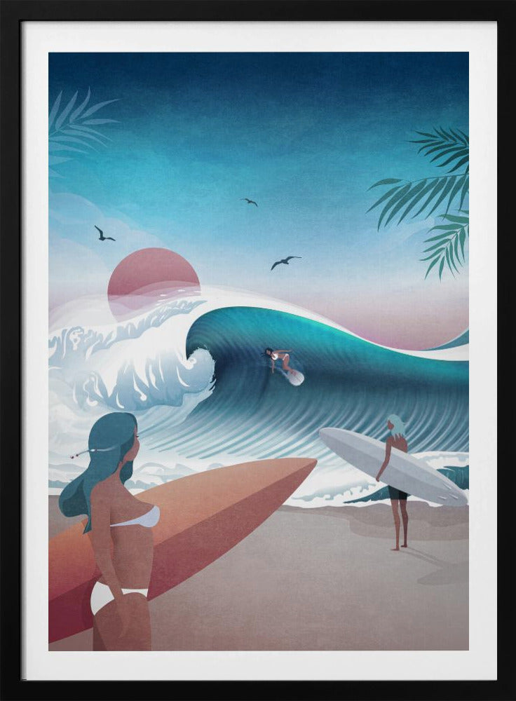 Sonnenuntergang Surfszene | Poster