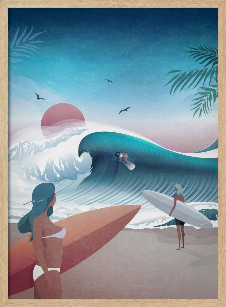 Sonnenuntergang Surfszene | Poster