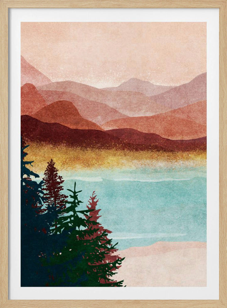 Nebeliges Bergglühen | Poster