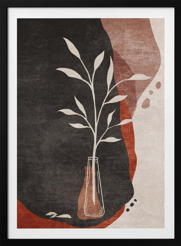 Vase und Blätter | Poster