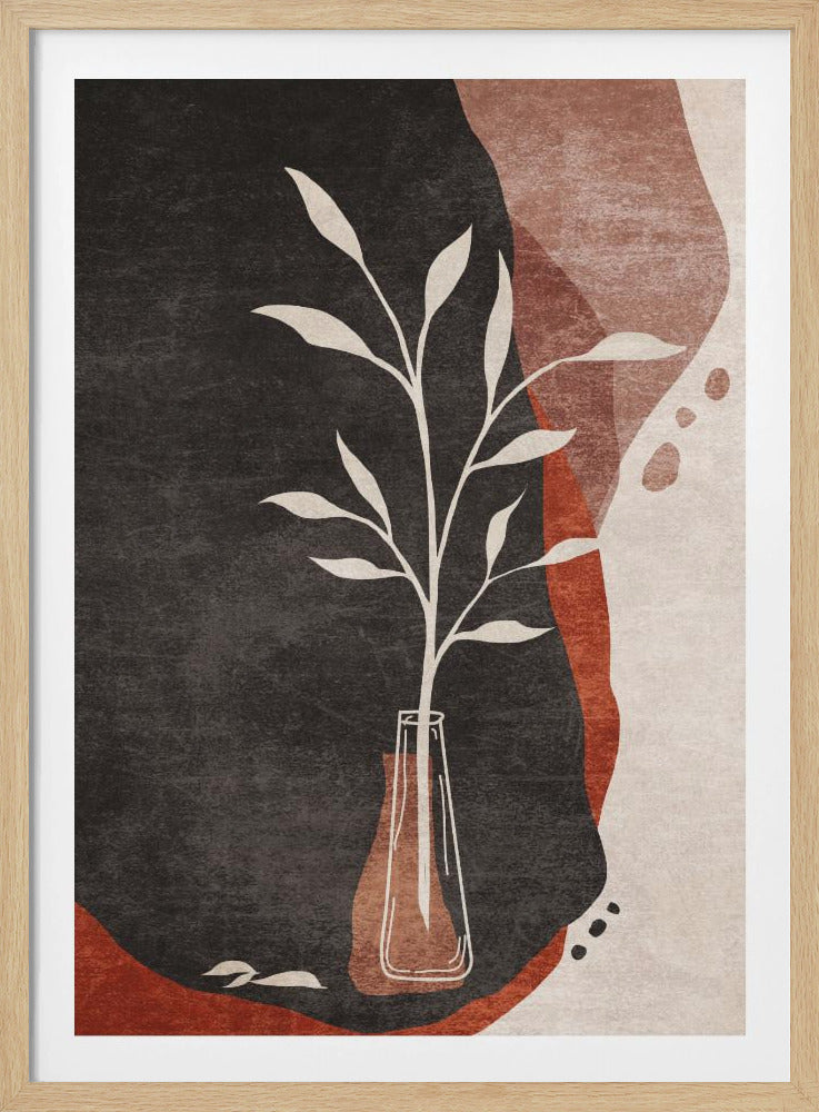 Vase und Blätter | Poster