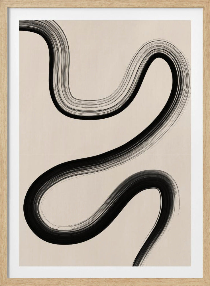 Schwarze Pinselstrichkunst | Poster