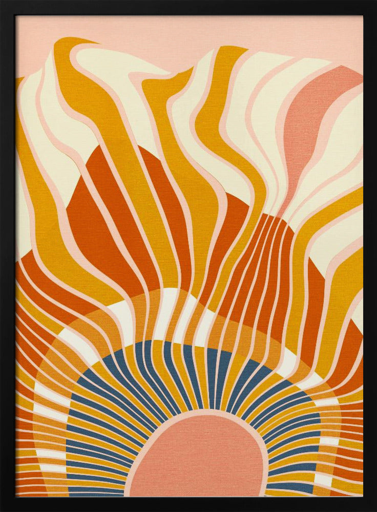 Rainbow Plus Shapes Blue Mustard12 | Poster