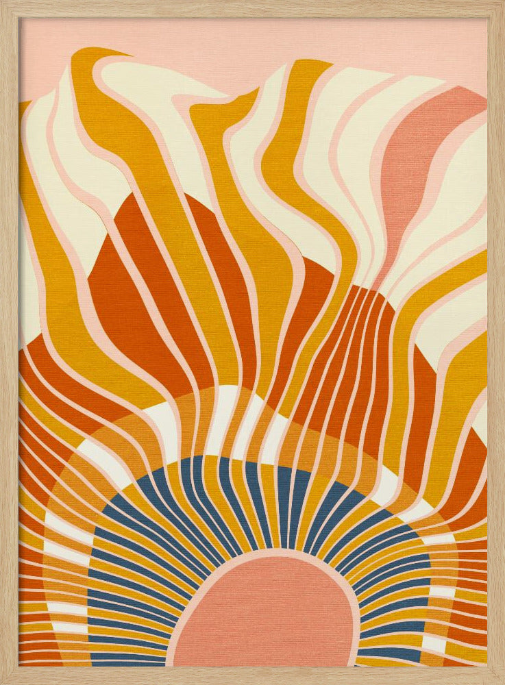 Rainbow Plus Shapes Blue Mustard12 | Poster