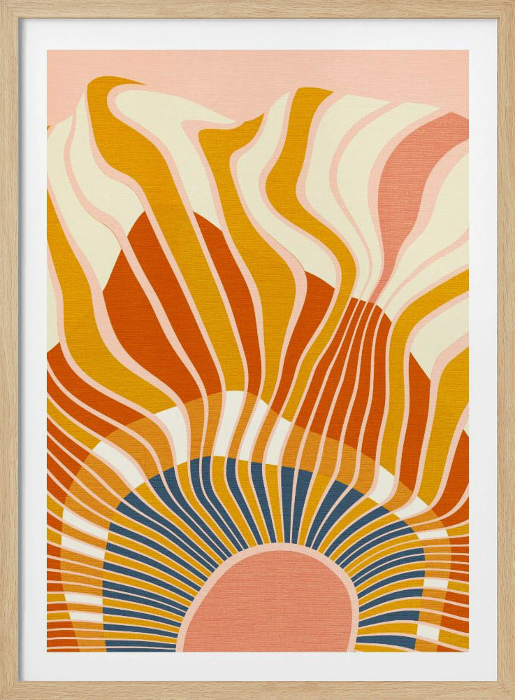 Rainbow Plus Shapes Blue Mustard12 | Poster