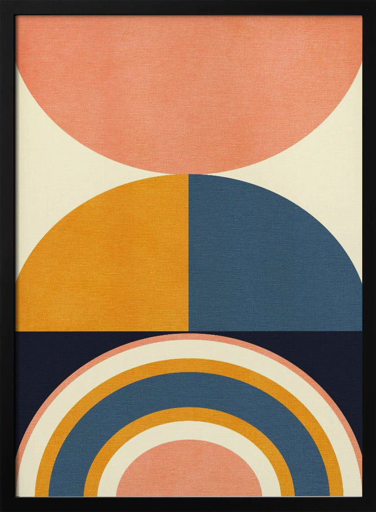Rainbow Plus Shapes Blue Mustard10 | Poster