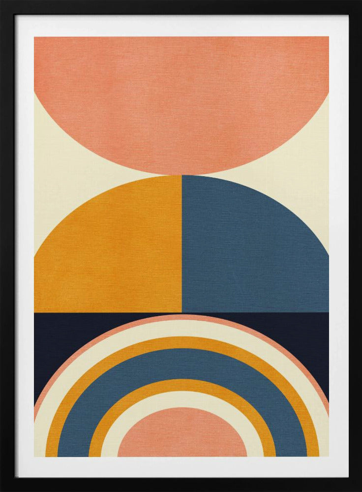 Rainbow Plus Shapes Blue Mustard10 | Poster