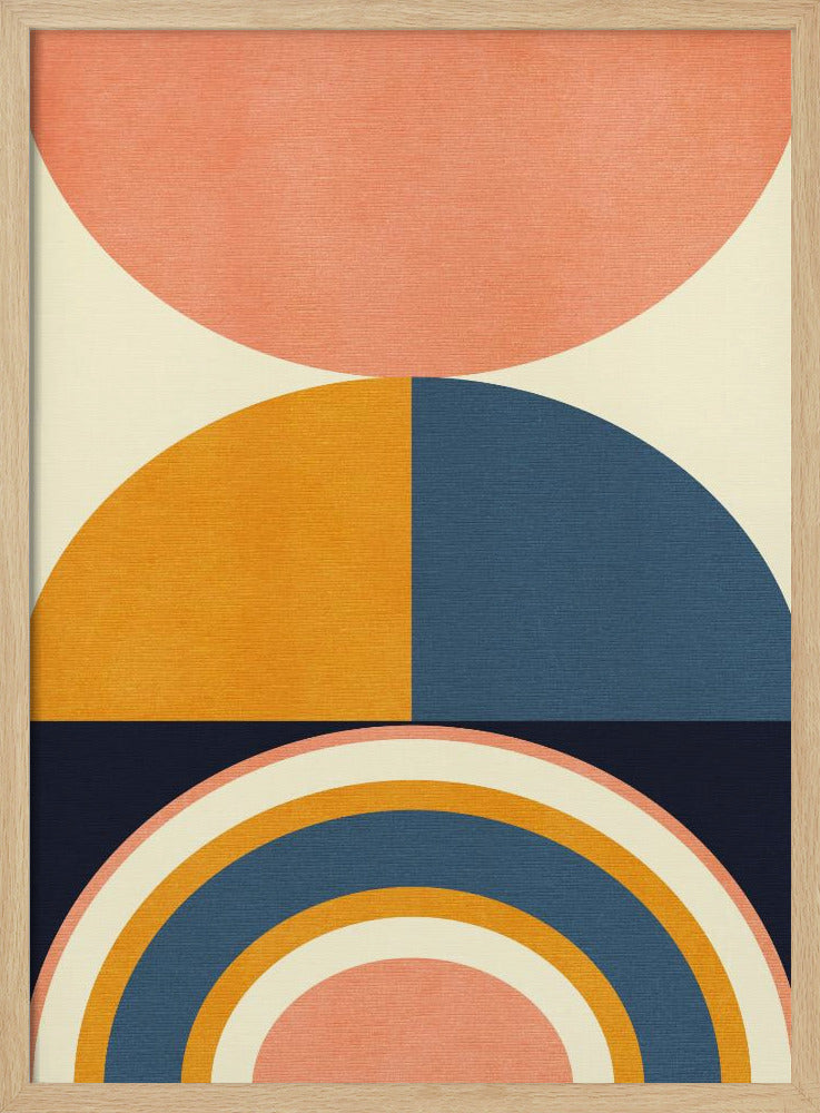 Rainbow Plus Shapes Blue Mustard10 | Poster