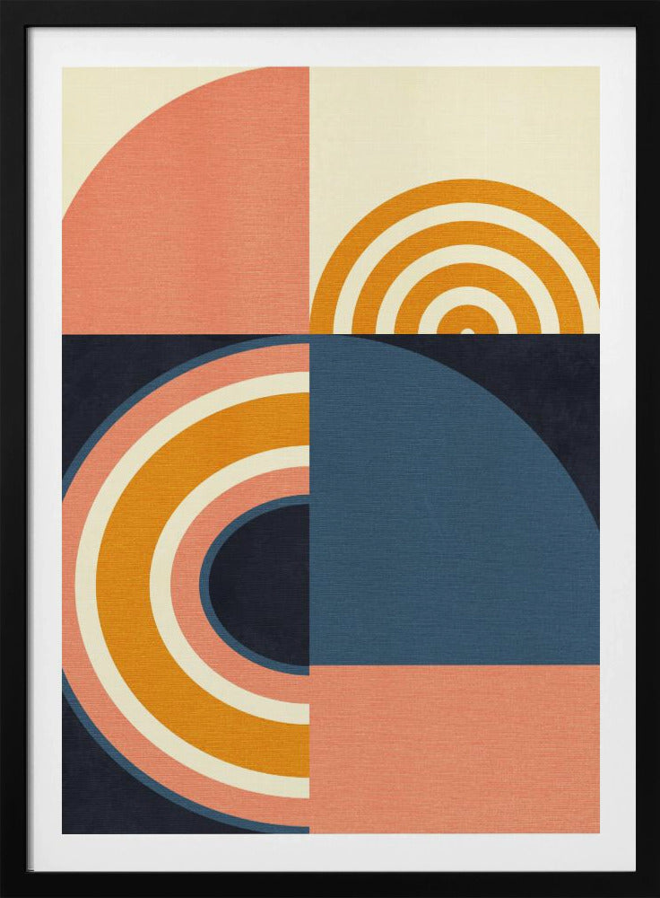 Rainbow Plus Shapes Blue Mustard9 | Poster