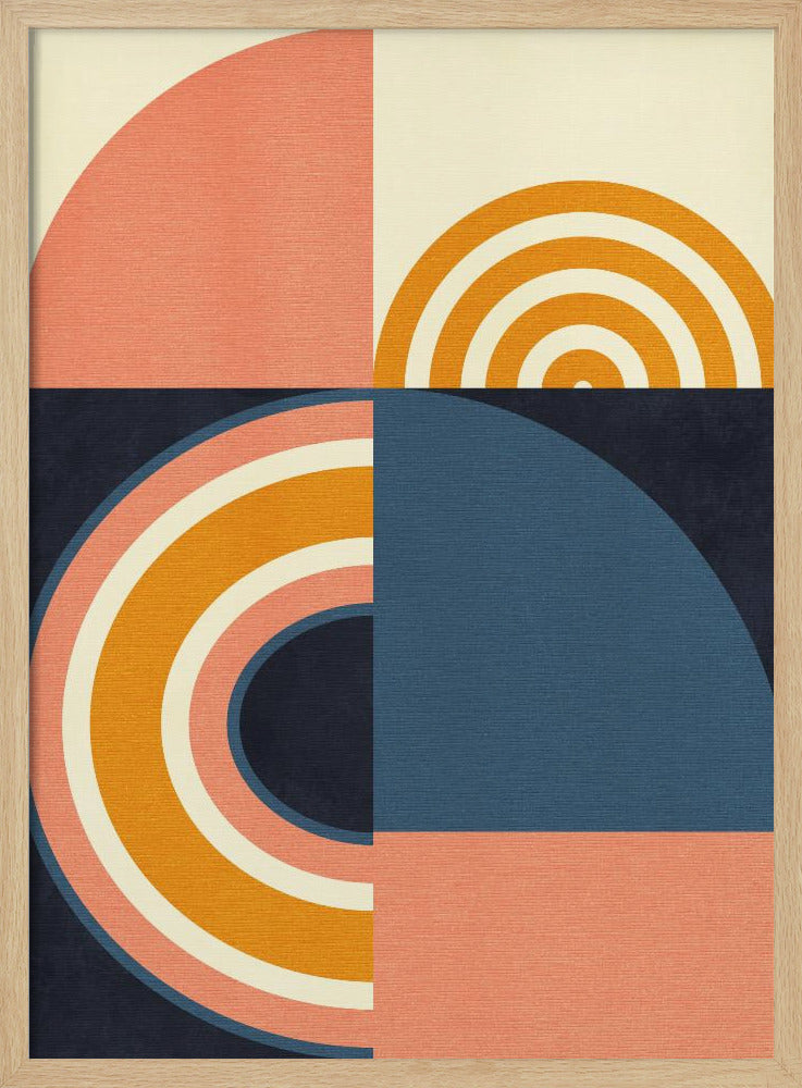 Rainbow Plus Shapes Blue Mustard9 | Poster