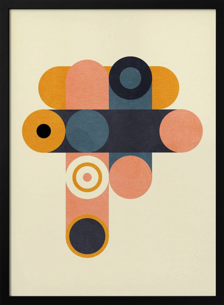 Rainbow Plus Shapes Blue Mustard8 | Poster
