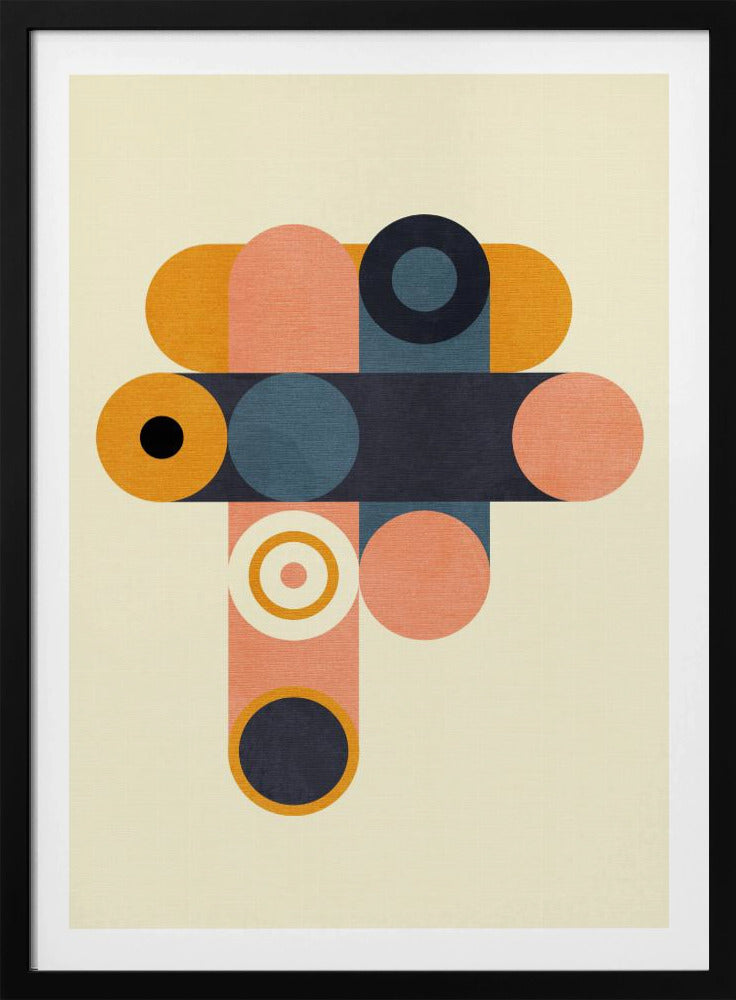 Rainbow Plus Shapes Blue Mustard8 | Poster