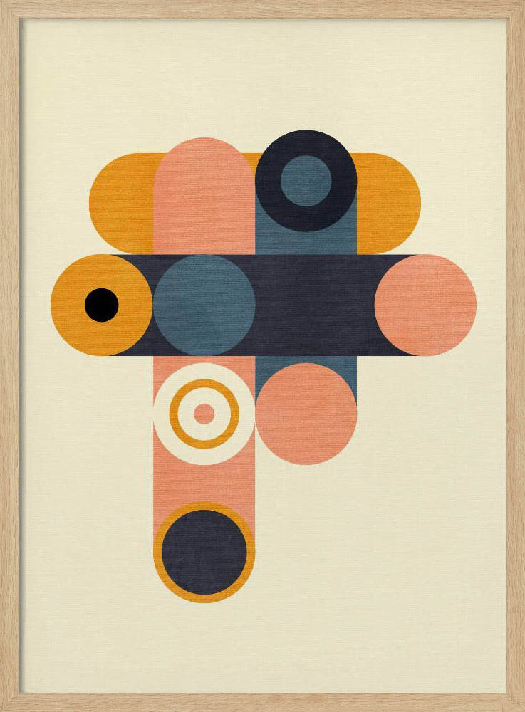 Rainbow Plus Shapes Blue Mustard8 | Poster