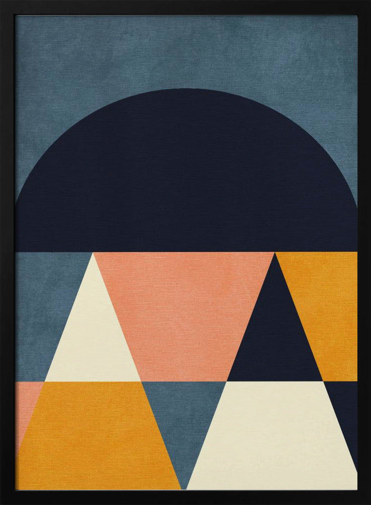 Rainbow Plus Shapes Blue Mustard4 | Poster