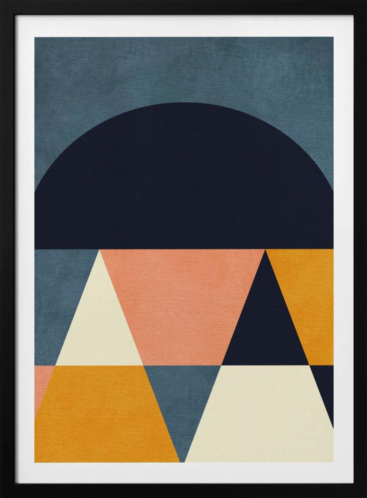 Rainbow Plus Shapes Blue Mustard4 | Poster